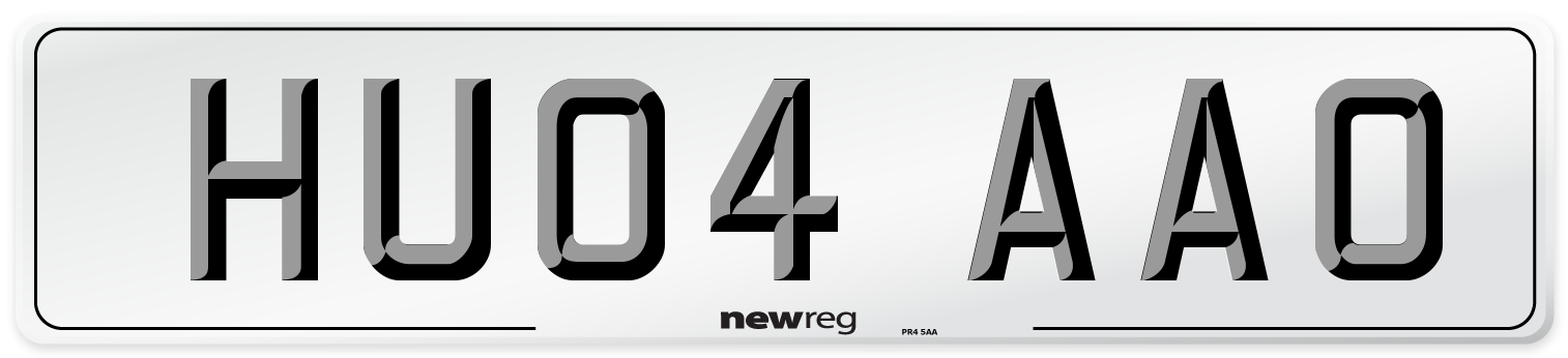 HU04 AAO Number Plate from New Reg